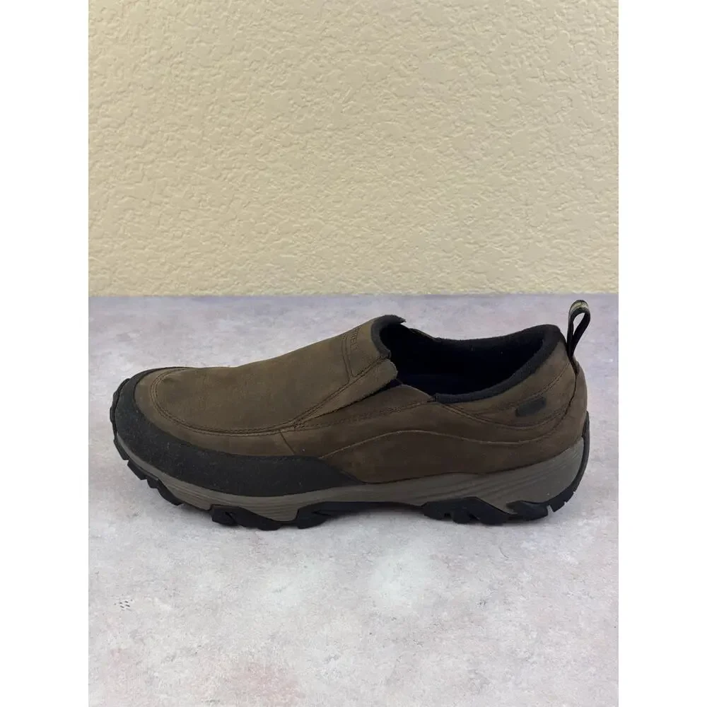 Merrell Moc Slip-On Brown Leather Waterproof Vibram Shoes J49821 Mens 12